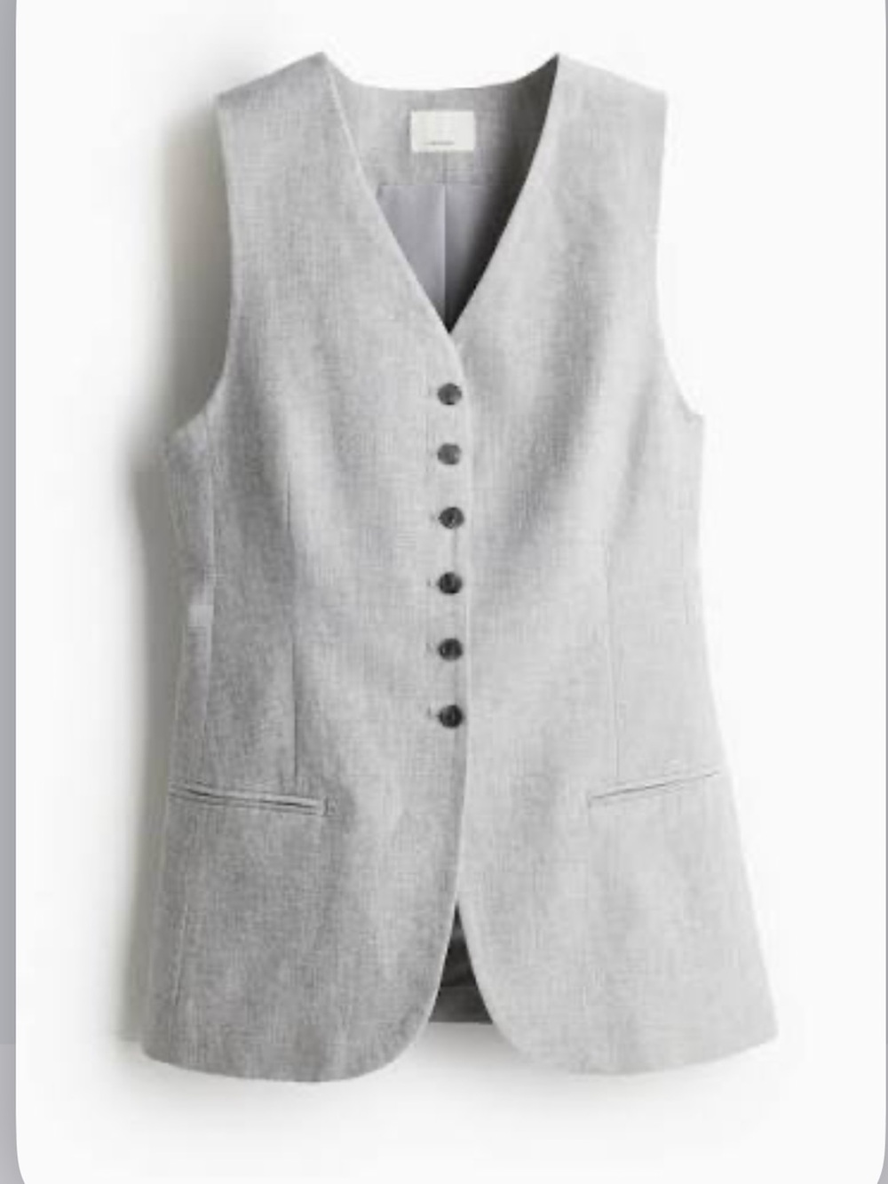 H&M Light Gray Buttoned Sleeveless Vest
